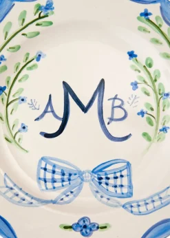 Tricia Lowenfield Best Of Baby Registry|Dinnerware|Monogram Dinner Plate Blue, 10"