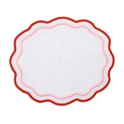 Loulou La Dune Place Settings & Linens|Morgan Placemat and Napkin Set in Pink