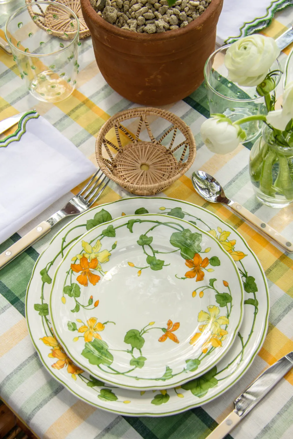 Esencial Hogar Place Settings & Linens|Multicolor Plaid Rectangular Tablecloth