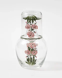 Cabana Glassware|Murano Garofano Hand-Painted Bedside Set