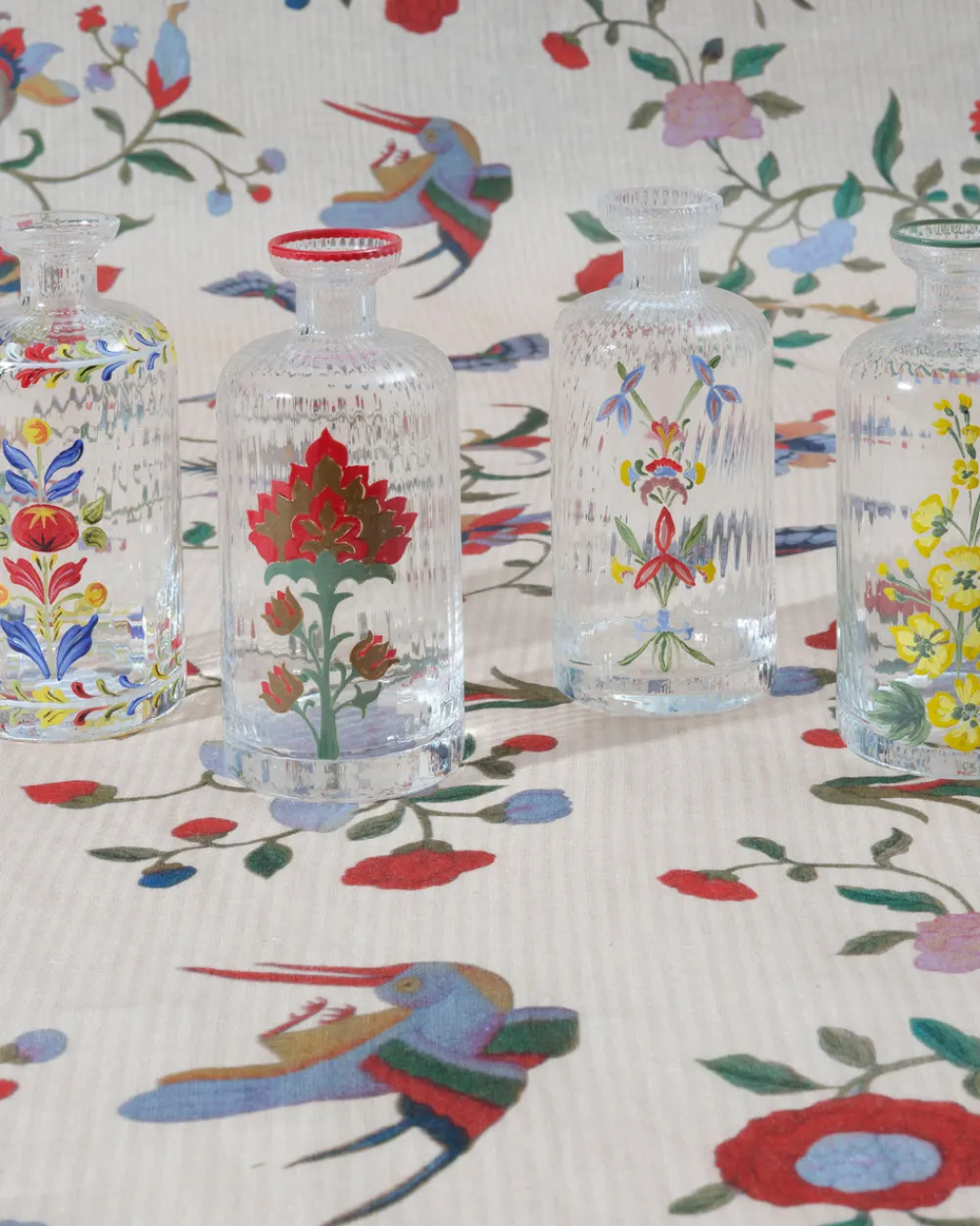 Cabana Glassware|Murano Gulistan Hand-Painted Oil Bottle