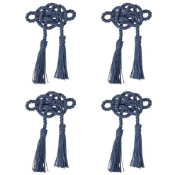 Juliska Place Settings & Linens|Mystic Knot Napkin Ring in Navy, Set of 4
