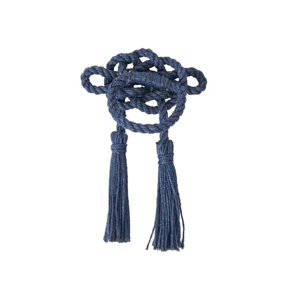 Juliska Place Settings & Linens|Mystic Knot Napkin Ring in Navy, Set of 4