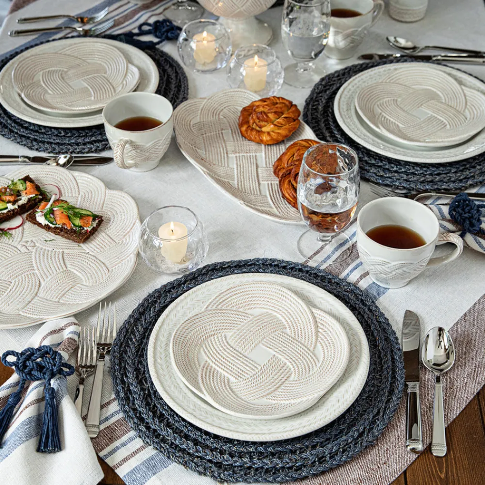 Juliska Place Settings & Linens|Mystic Knot Napkin Ring in Navy, Set of 4