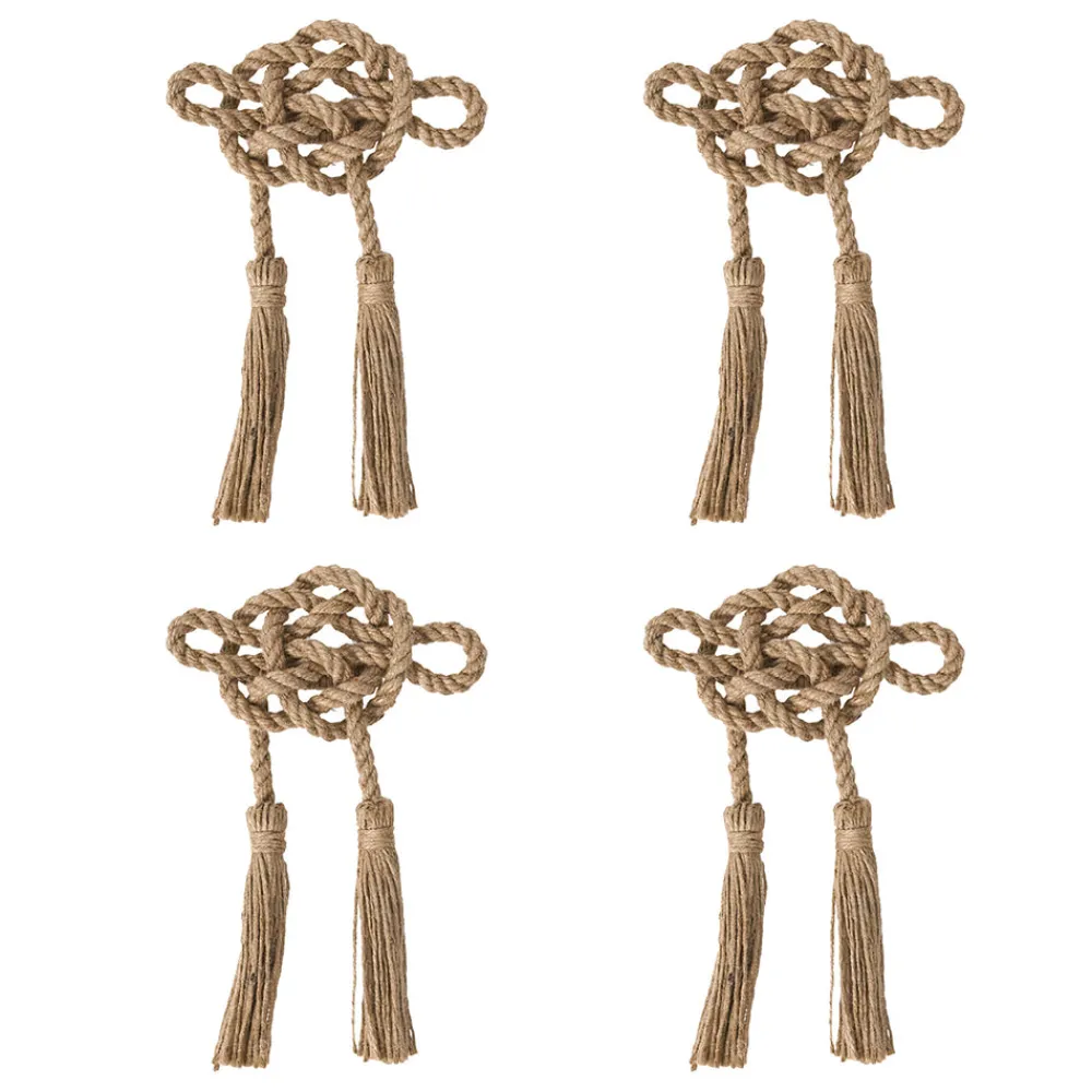 Juliska Place Settings & Linens|Mystic Knot Napkin Ring in Taupe, Set of 4