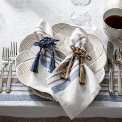 Juliska Place Settings & Linens|Mystic Knot Napkin Ring in Taupe, Set of 4