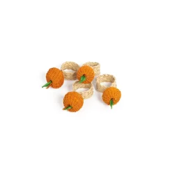 Sharland England Wicker|Place Settings & Linens|Napkin Rings Orange, Set Of 4