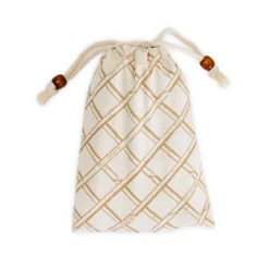 Two's Company Flatware|Natural Bamboo Flatware Service Set in Storage Pouch, Set of 20