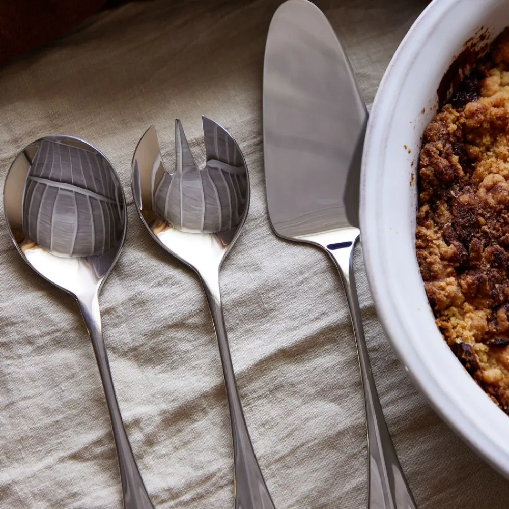 Costa Nova Flatware|Nau Collection Salad Serving Set in Polished, Set of 2