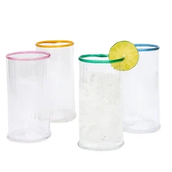 Juliska Glassware|Nell Highball Assorted, Set of 4 in Multi