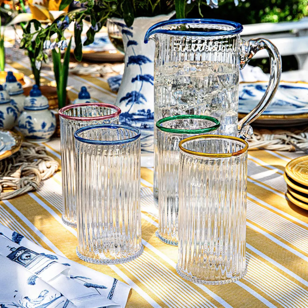 Juliska Glassware|Nell Highball Assorted, Set of 4 in Multi