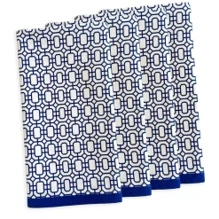 Caskata Place Settings & Linens|Newport Garden Gate Dinner Napkins in Blue, Set of 4