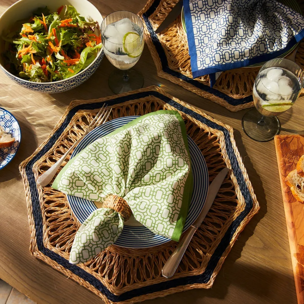 Caskata Place Settings & Linens|Newport Garden Gate Dinner Napkins in Green, Set of 4