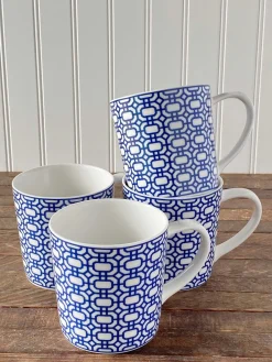 Caskata Dinnerware|Newport Garden Gate Mug Blue