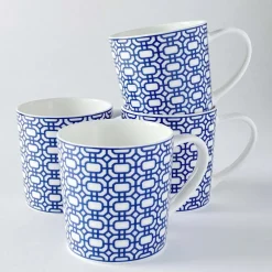 Caskata Dinnerware|Newport Garden Gate Mug Blue