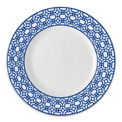 Caskata Dinnerware|Newport Garden Gate Rimmed Dinner Plate Blue