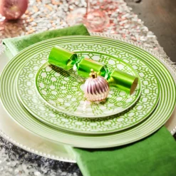 Caskata Dinnerware|Newport Green Canapé Plates Boxed, Set of 4