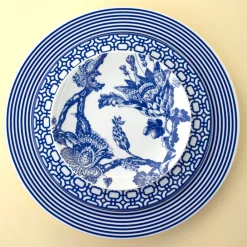 Caskata Dinnerware|Newport Racing Stripe Rimmed Dinner Plate