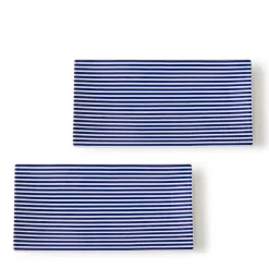 Caskata Dinnerware|Newport Stripe Sushi Tray, Set of 2