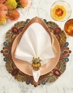 Kim Seybert Place Settings & Linens|Nile Napkin Ring in Multi, Set of 4 in a Gift Box