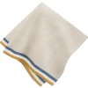 Caravan Place Settings & Linens|Normandy Napkins in Mustard, Natural & Blue Stripes, Set of 4