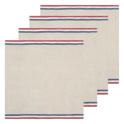 Caravan Place Settings & Linens|Normandy Napkins in Red, Natural, & Blue Stripes, Set of 4