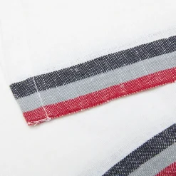Caravan Place Settings & Linens|Normandy White Napkins in Red, Grey, & Black Stripes, Set of 4