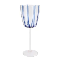 VIETRI Glassware|Nuovo Stripe Blue Wine Glass