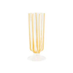 VIETRI Glassware|Nuovo Stripe Champagne Glass in Yellow