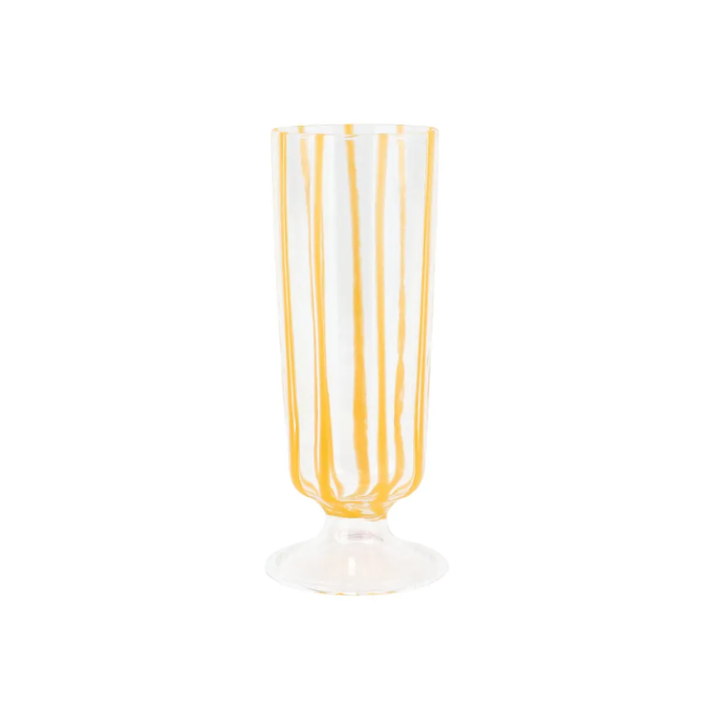 VIETRI Glassware|Nuovo Stripe Champagne Glass in Yellow