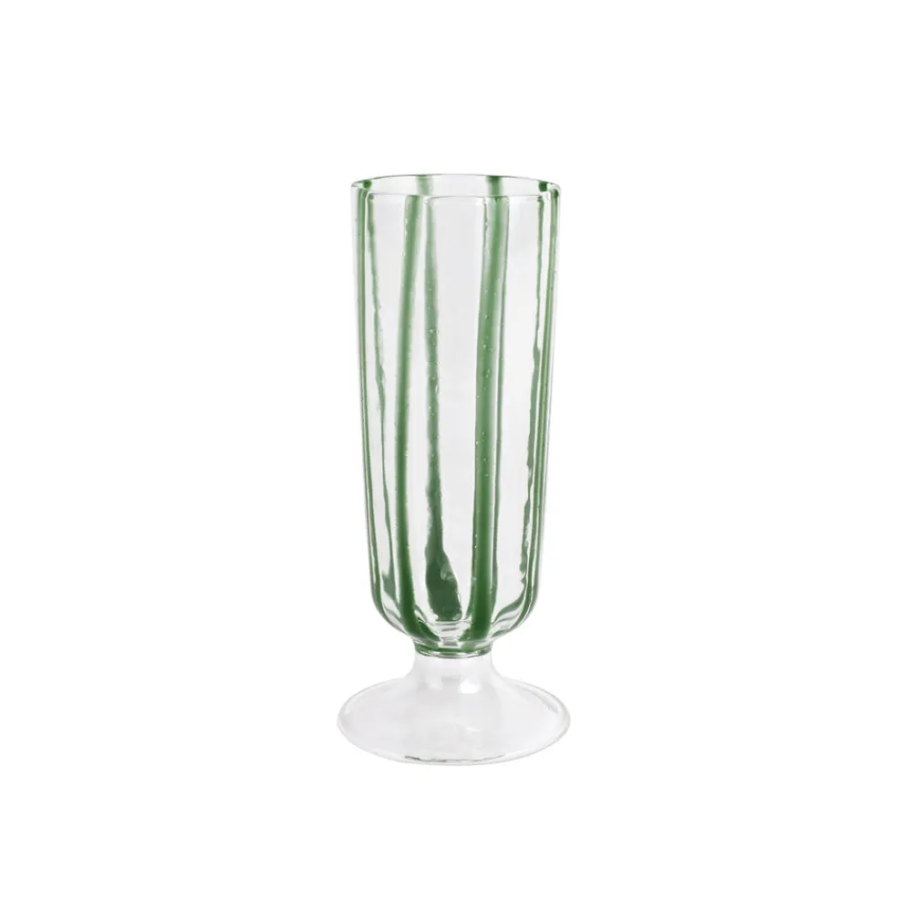 VIETRI Glassware|Nuovo Stripe Green Champagne Glass