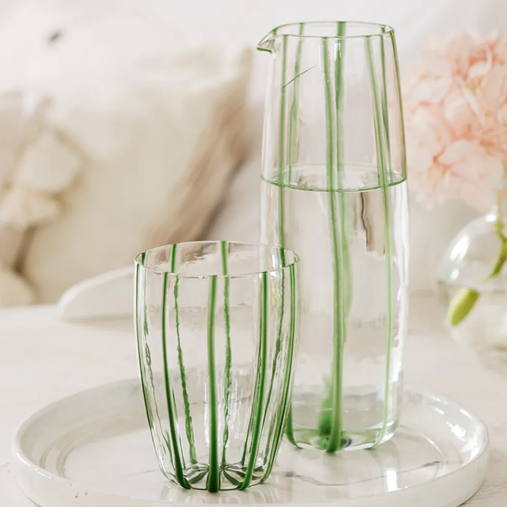 VIETRI Dinnerware|Nuovo Stripe Green Pitcher