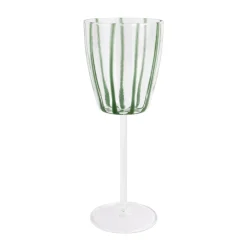 VIETRI Glassware|Nuovo Stripe Green Wine Glass