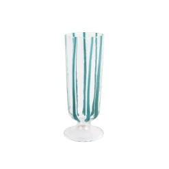 VIETRI Glassware|Nuovo Stripe Teal Champagne Glass
