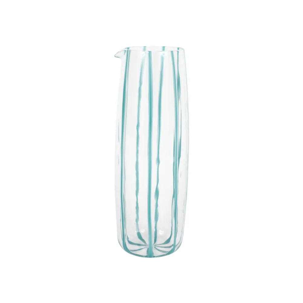 VIETRI Dinnerware|Nuovo Stripe Teal Pitcher