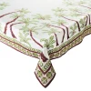 Kim Seybert Place Settings & Linens|Oasis Tablecloth in Ivory, Green & Brown