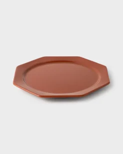 Cabana Dinnerware|Octagonal Dessert Plate in Burgundy