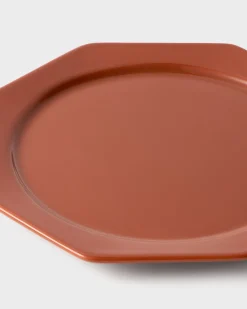 Cabana Dinnerware|Octagonal Dessert Plate in Burgundy