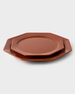 Cabana Dinnerware|Octagonal Dessert Plate in Burgundy