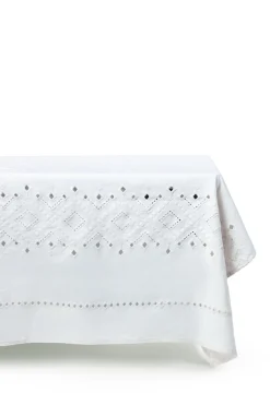 Esencial Hogar Place Settings & Linens|Ojete Rectangular Tablecloth in White