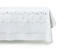 Esencial Hogar Place Settings & Linens|Ojete Rectangular Tablecloth in White