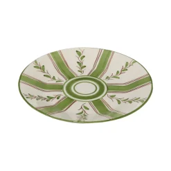 Carolina Irving and Daughters Dinnerware|Olive Stripe Dessert Plate