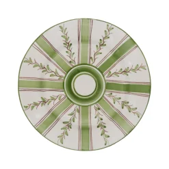 Carolina Irving and Daughters Dinnerware|Olive Stripe Dinner Plate