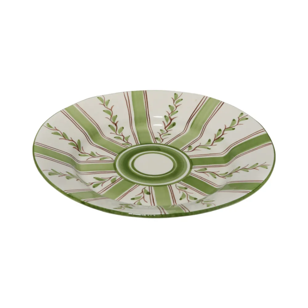 Carolina Irving and Daughters Dinnerware|Olive Stripe Dinner Plate