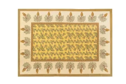 Couleur Nature Place Settings & Linens|Olive Tree Tablecloth in Khaki & Blue