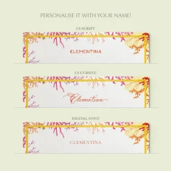 Clementina Sketchbook Stationery|Décor|Orange Corals Stationery Cards, Personalized Set of 50