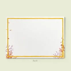 Clementina Sketchbook Stationery|Décor|Orange Corals Stationery Cards, Personalized Set of 50