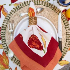 Couleur Nature Place Settings & Linens|Orchard Pear Napkins in Burgundy, Set of 6