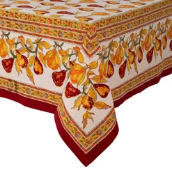 Couleur Nature Place Settings & Linens|Orchard Pear Tablecloth in Burgundy