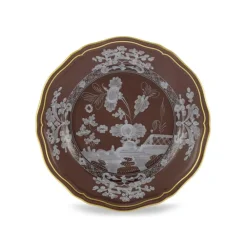 Ginori 1735 Dinnerware|Oriente Italiano Antico Doccia Flat Bread Plate in Castagna
